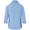Chemise à micro-carreaux manches 3/4 pour femme - Bleu clair