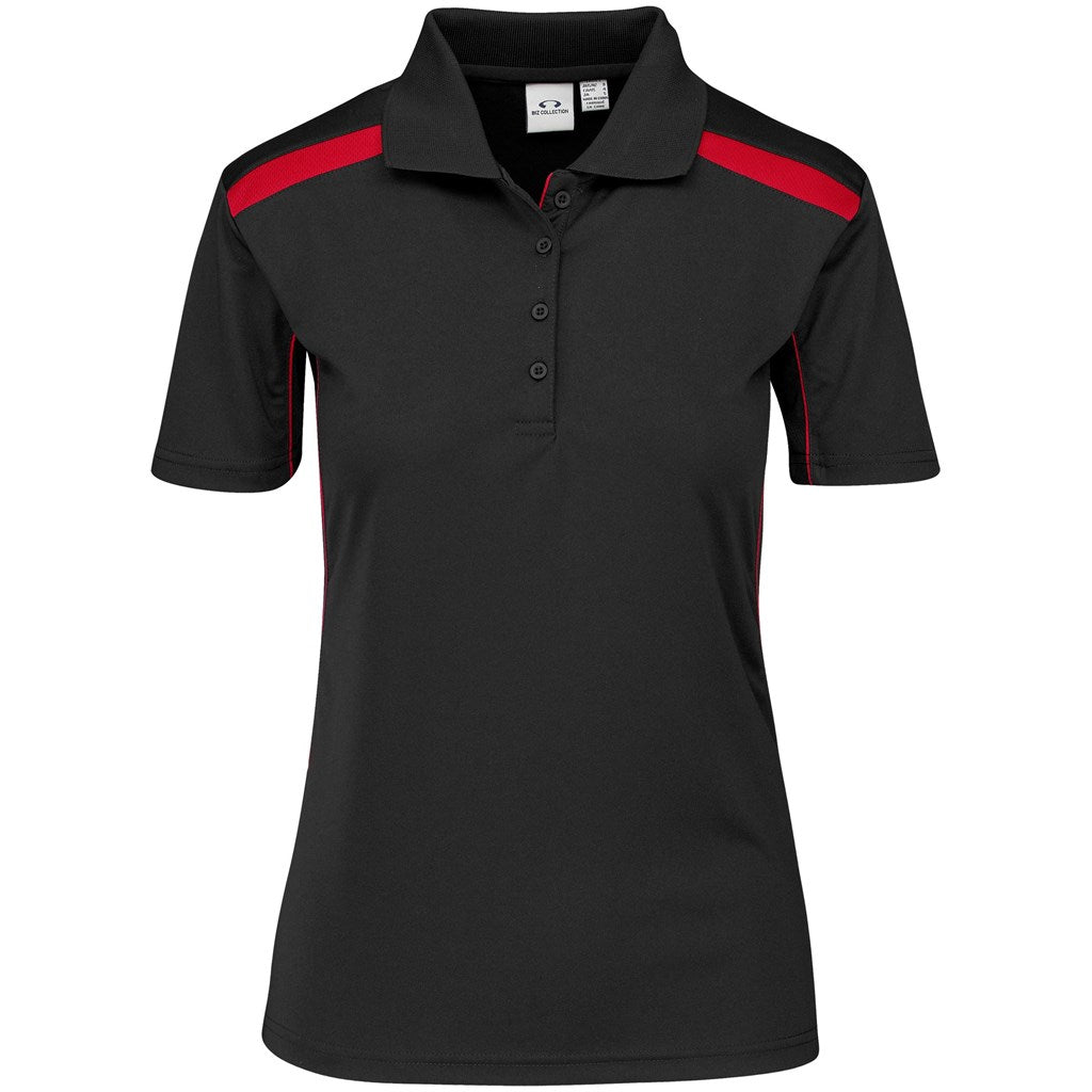 Camisola de golfe United para mulher - preta e vermelha
