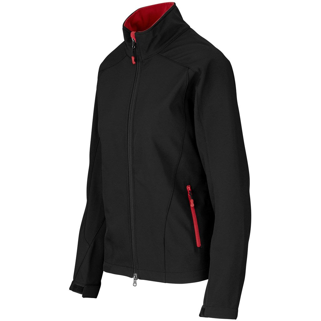 Casaco Softshell Mulher Geneva - Preto e Vermelho