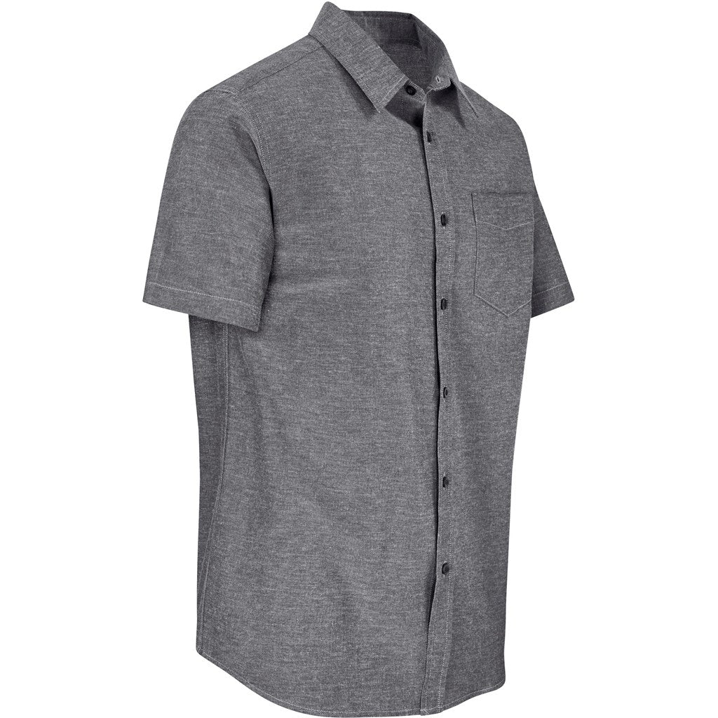 Camisa Oxford de manga curta para homem
