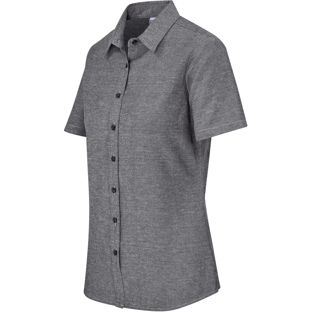 Camisa Oxford de manga curta para mulher