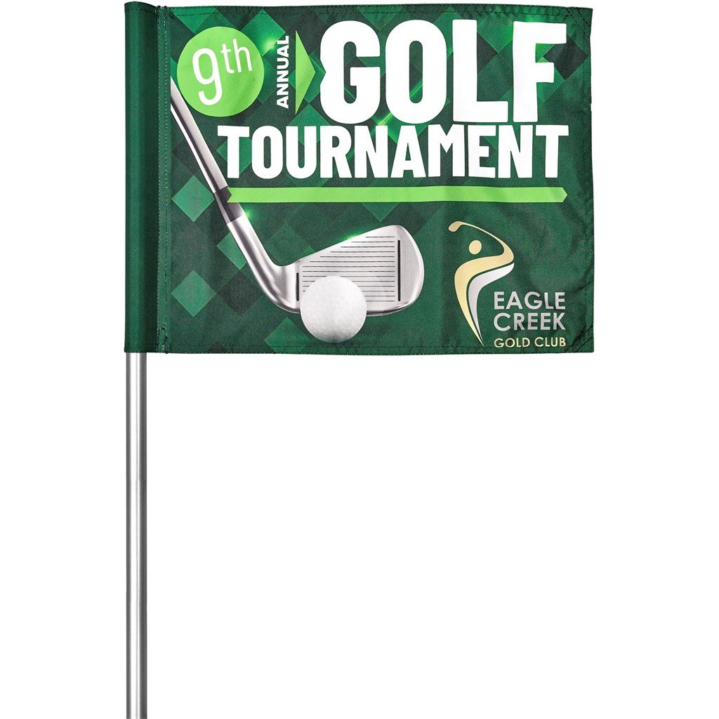 Échantillon de pré-production du drapeau de golf du tournoi Hoppla