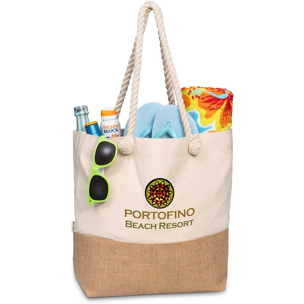 Sac de plage en jute et coton Okiyo Suna