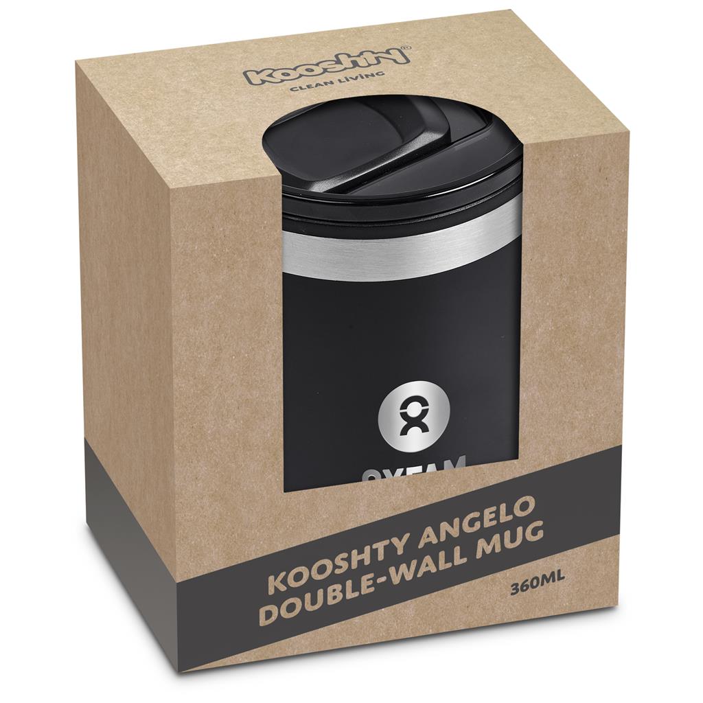 Caneca de parede dupla em aço inoxidável e plástico Kooshty Angelo – 360ml