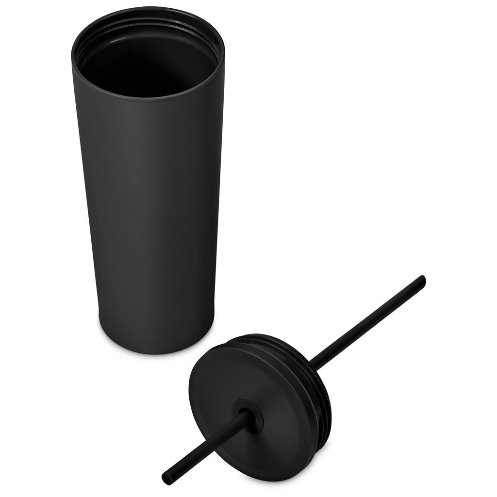 Copo e palhinha Kooshty Concorde em aço inoxidável e plástico com parede dupla - 720 ml
