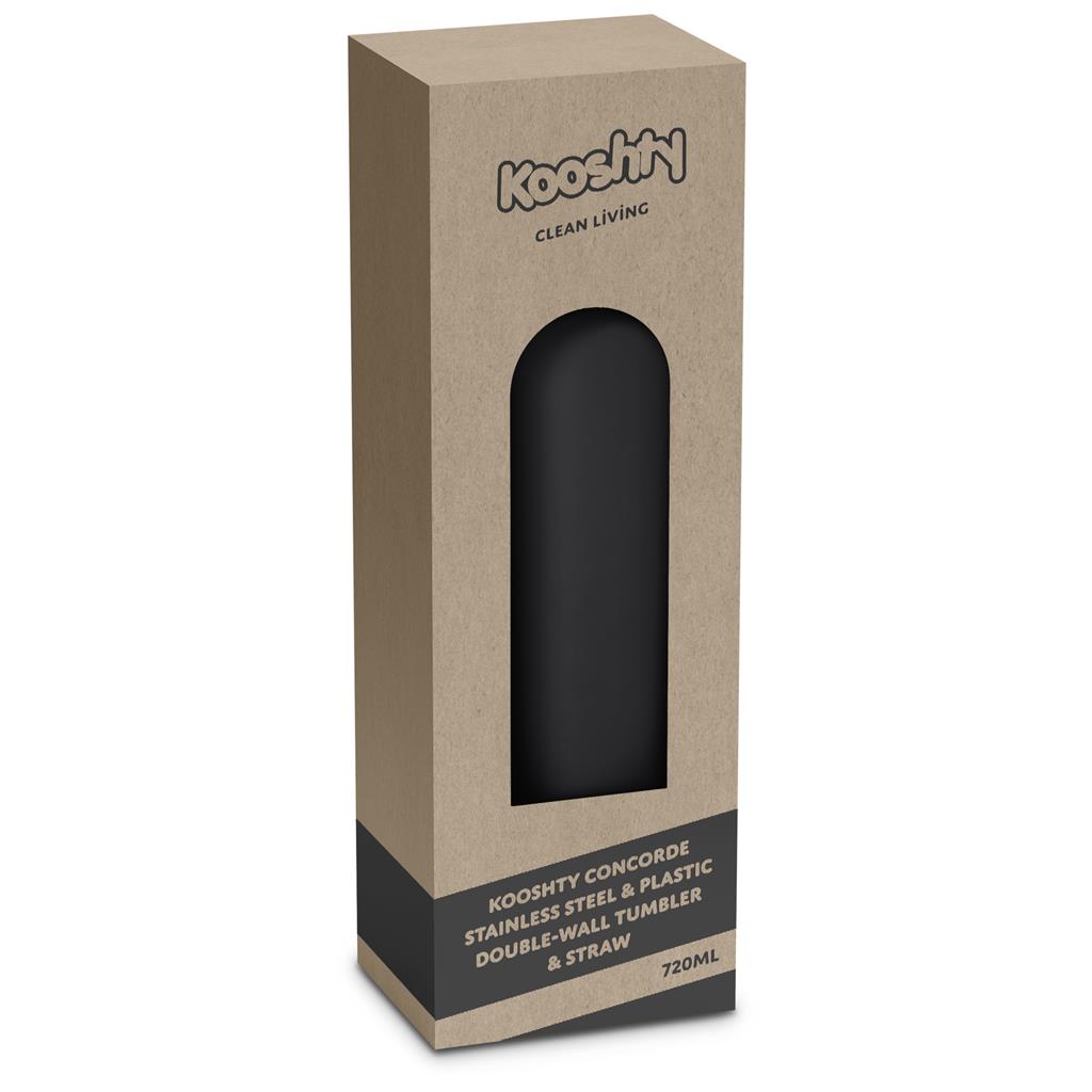 Copo e palhinha Kooshty Concorde em aço inoxidável e plástico com parede dupla - 720 ml