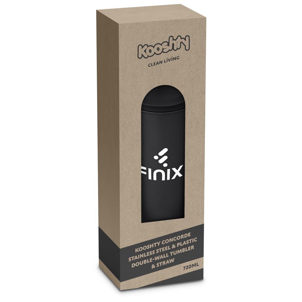 Copo e palhinha Kooshty Concorde em aço inoxidável e plástico com parede dupla - 720 ml