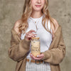 Copo de vidro e bambu com palhinha Okiyo Natsu - 500ml