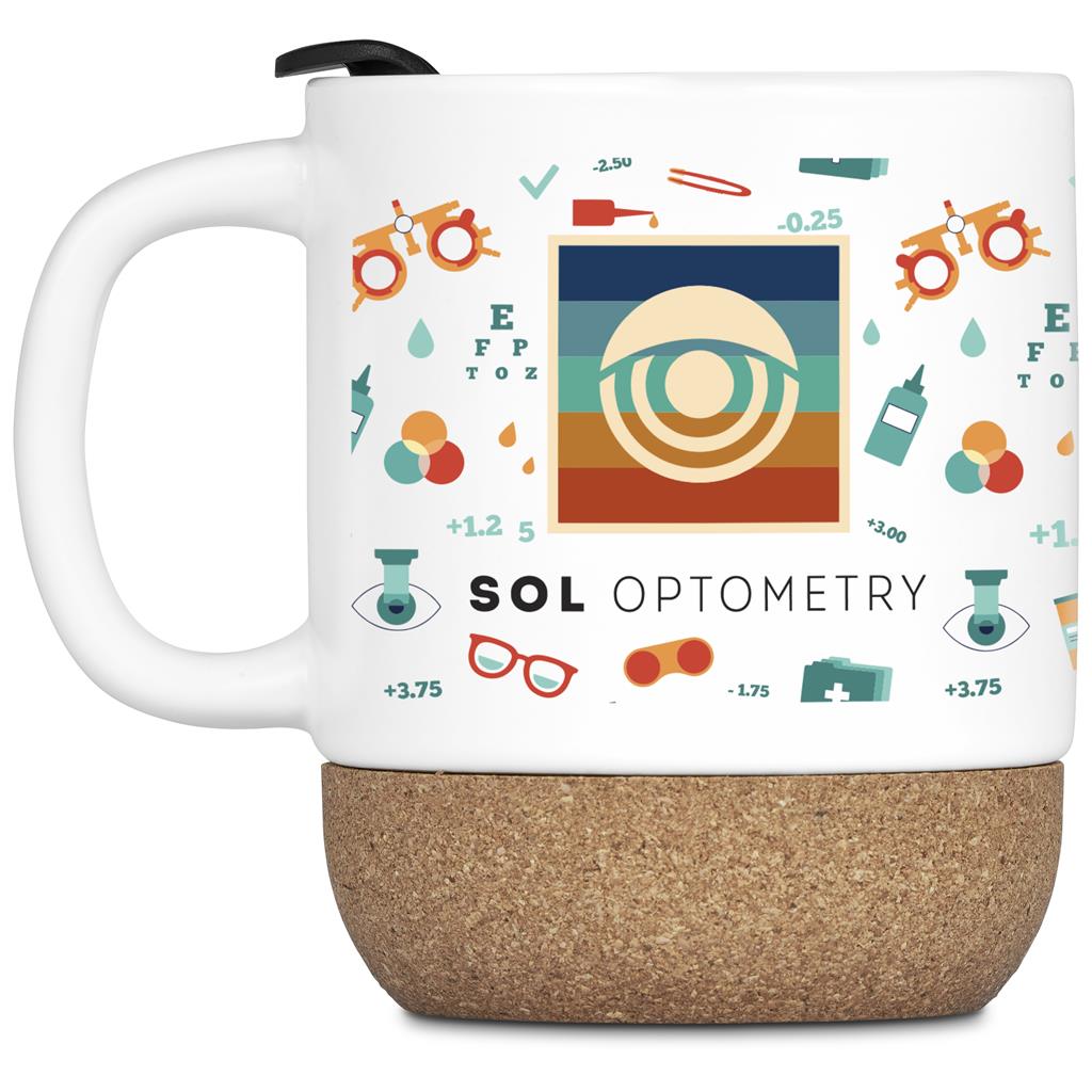 Tasse à café Serendipio Sienna en liège et céramique à sublimation - 340 ml