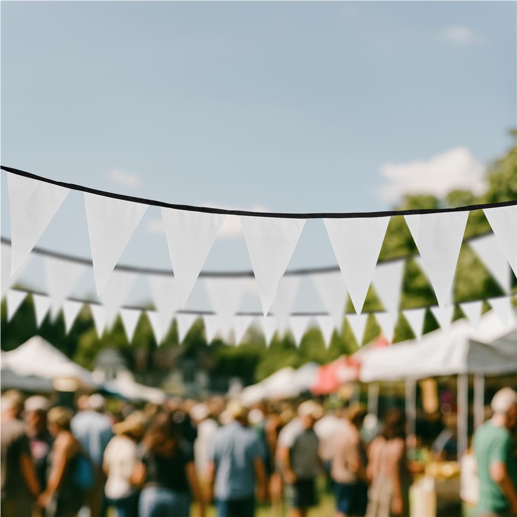 Bandeirinha triangular de poliéster sublimada de um lado, 10 m