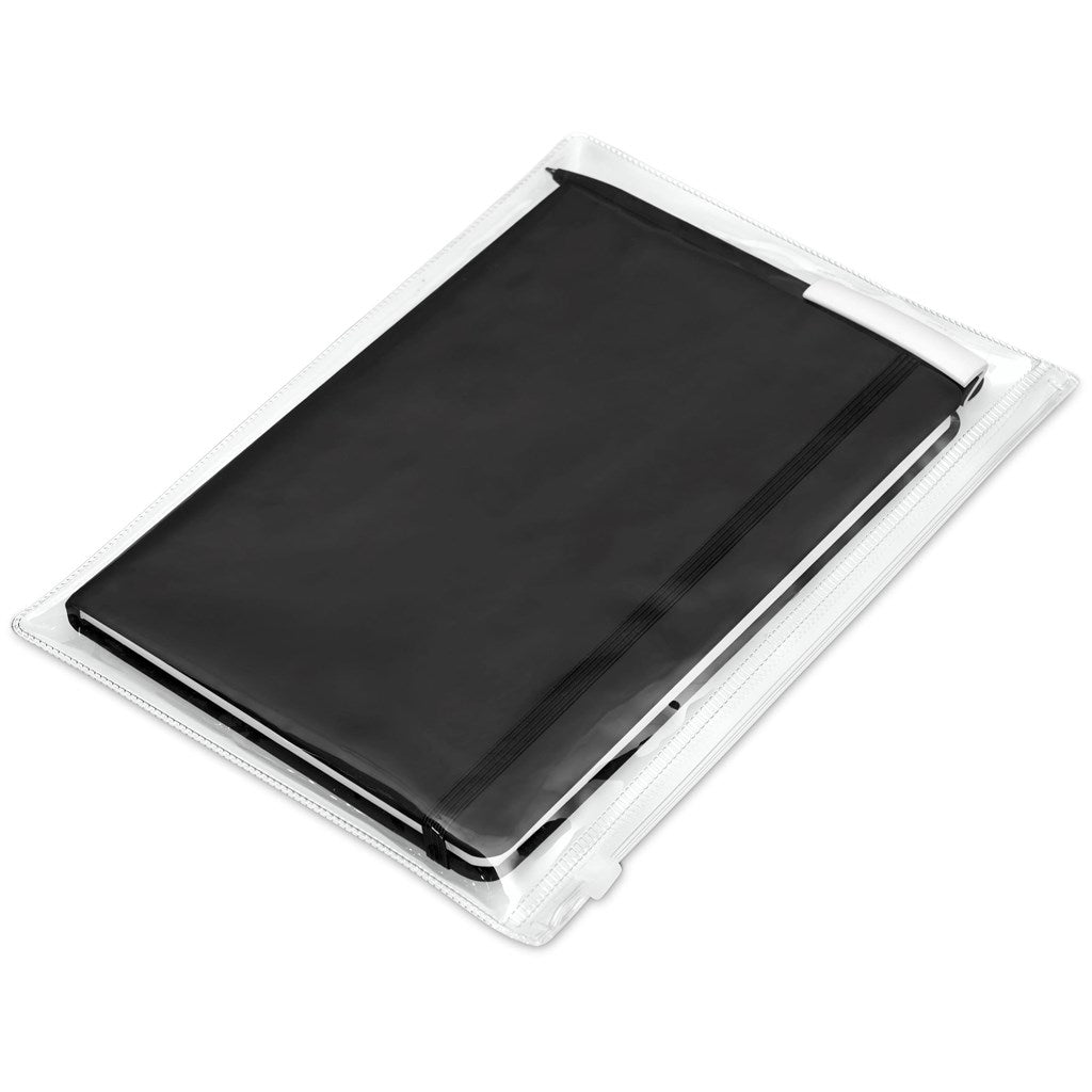 Conjunto de caderno e caneta de consulta