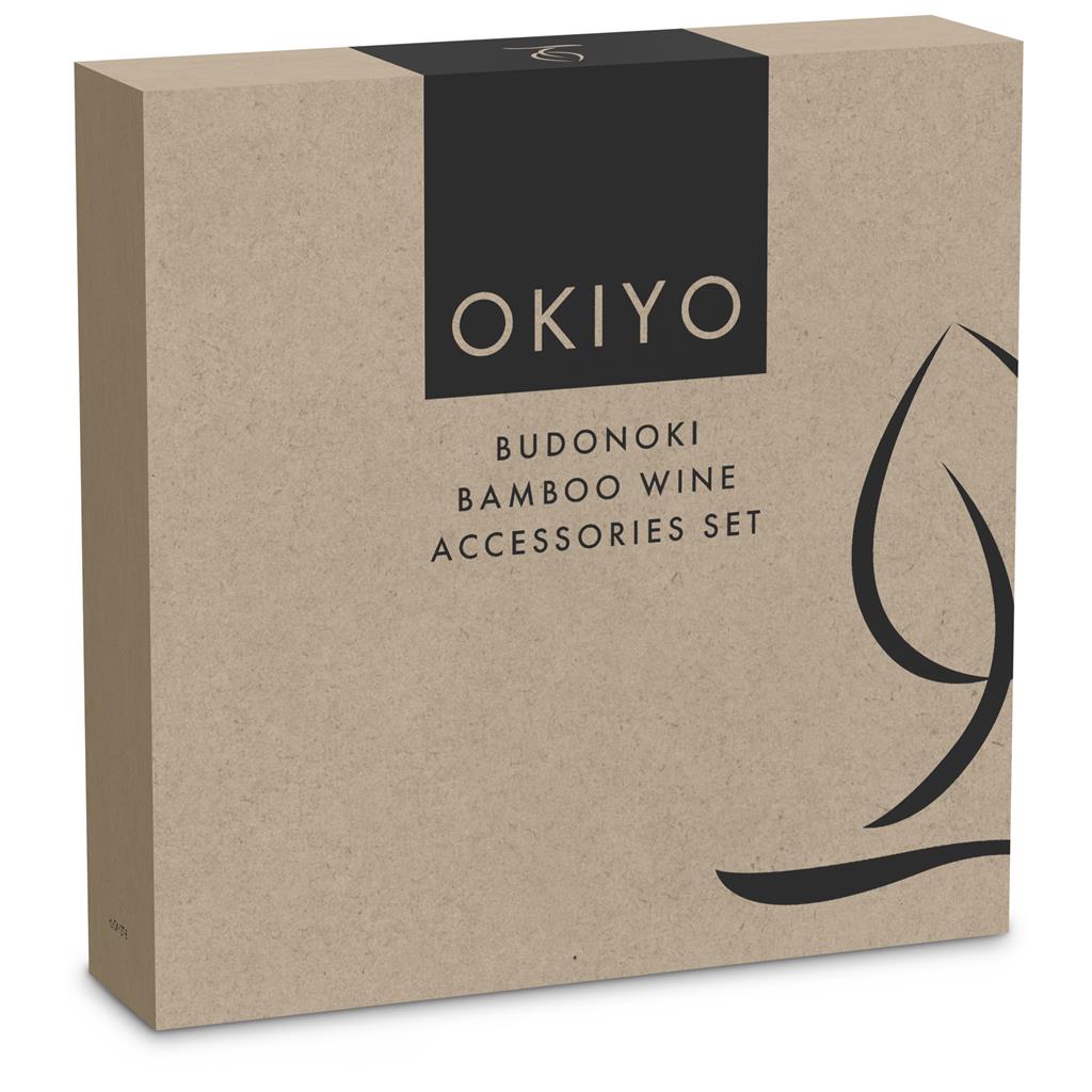 Conjunto de acessórios para vinho em bambu Okiyo Budonoki