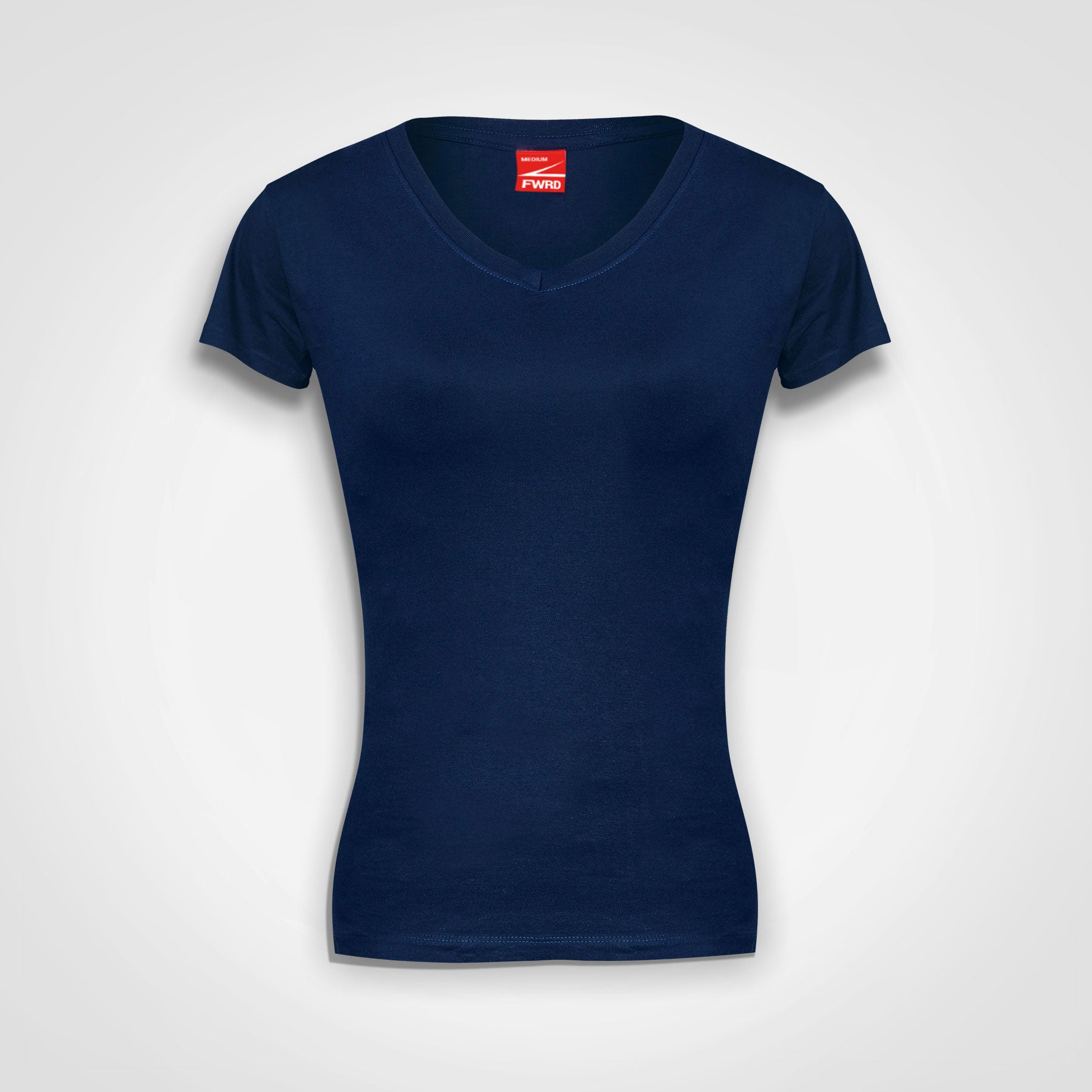 T-shirt ajusté à col en V pour femme