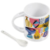 Conjunto de caneca e colher de café em cerâmica para sublimação Eden - 320ml