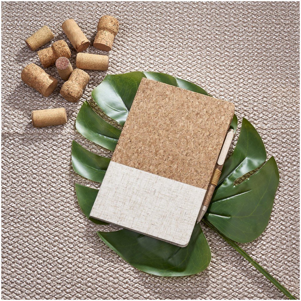 Conjunto de caderno e caneta Okiyo Cardon Cork