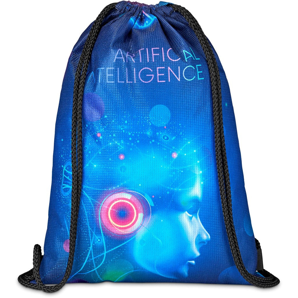 Amostra pré-impressa de saco com cordão de PET reciclado Hoppla Bellville