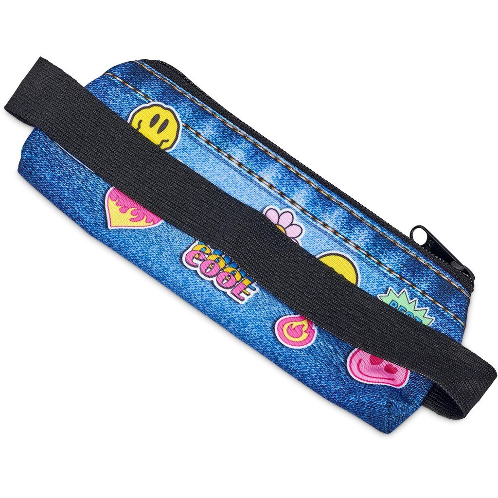 Trousse à crayons en polyester Hoppla Lagoon pré-imprimée, à insérer sur un cahier A5