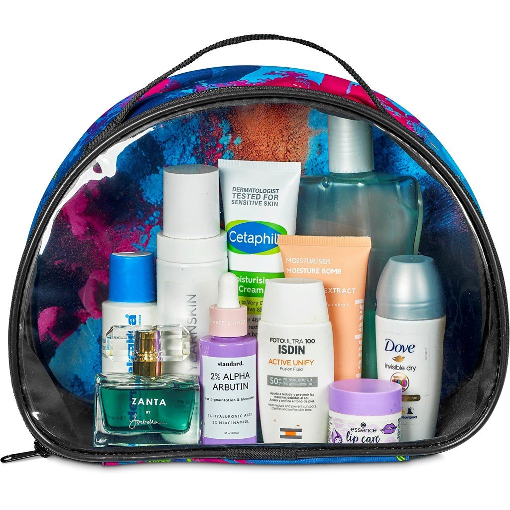 Amostra pré-impressa de saco de higiene Hoppla Aloe com janela frontal em PVC
