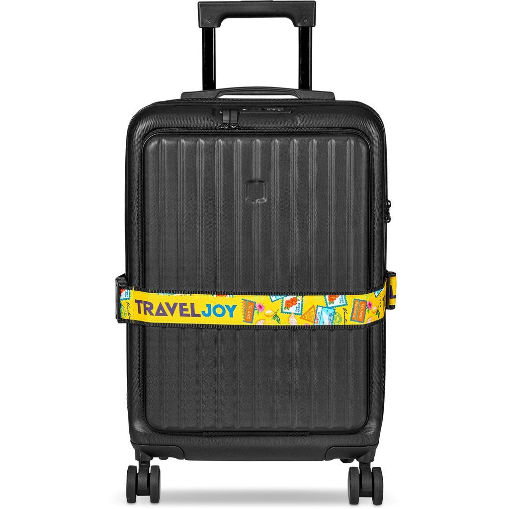 Échantillon pré-imprimé de sangle de bagage Hoppla Globetrotter