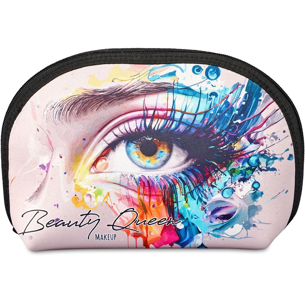 Bolsa de cosméticos midi em neoprene Hoppla Isabella com amostra pré-impressa