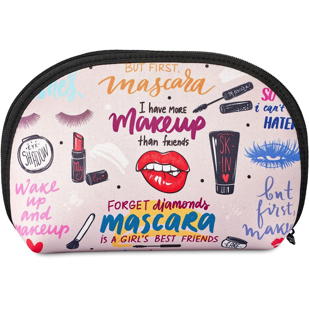 Bolsa de cosméticos midi em neoprene Hoppla Isabella com amostra pré-impressa