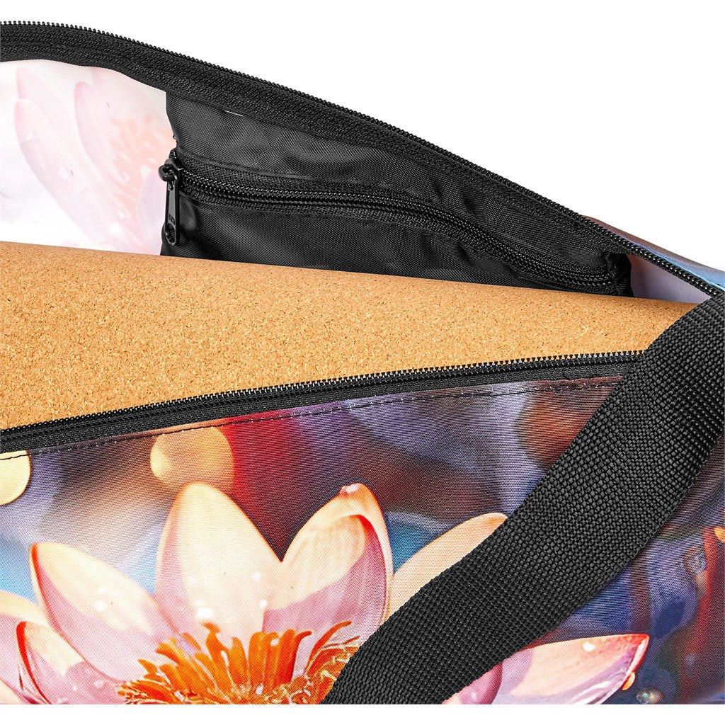 Amostra de pré-produção da bolsa de ioga Hoppla Wilderness em poliéster