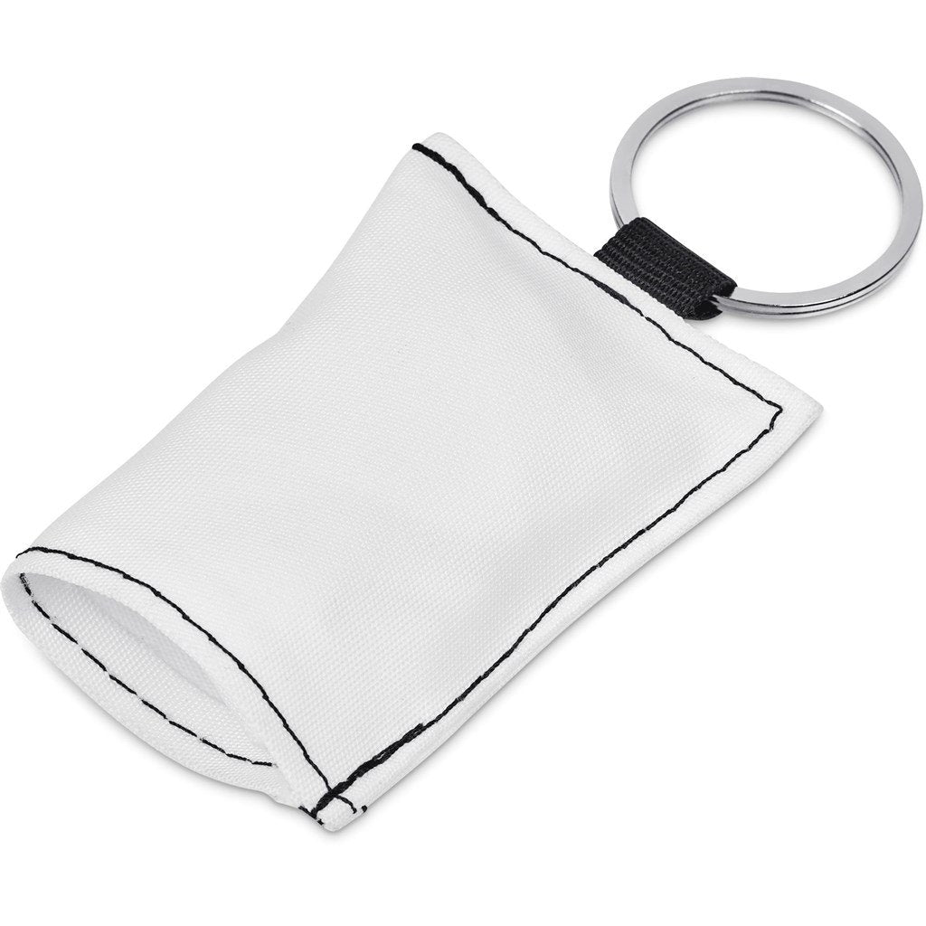 Amostra de pré-produção Hoppla Aquila Bolsa para porta-chaves em poliéster com pano de limpeza