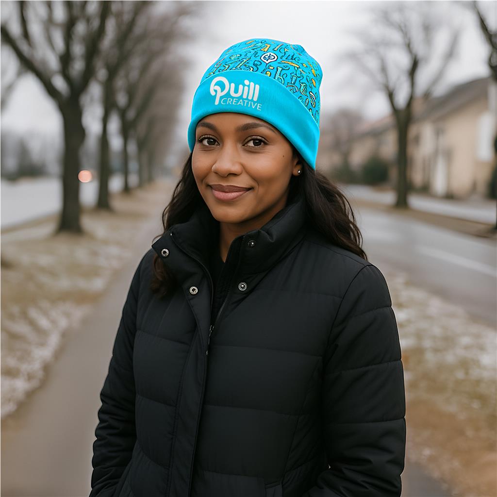 Amostra de pré-produção Hoppla Snowflake Polar Fleece Beanie