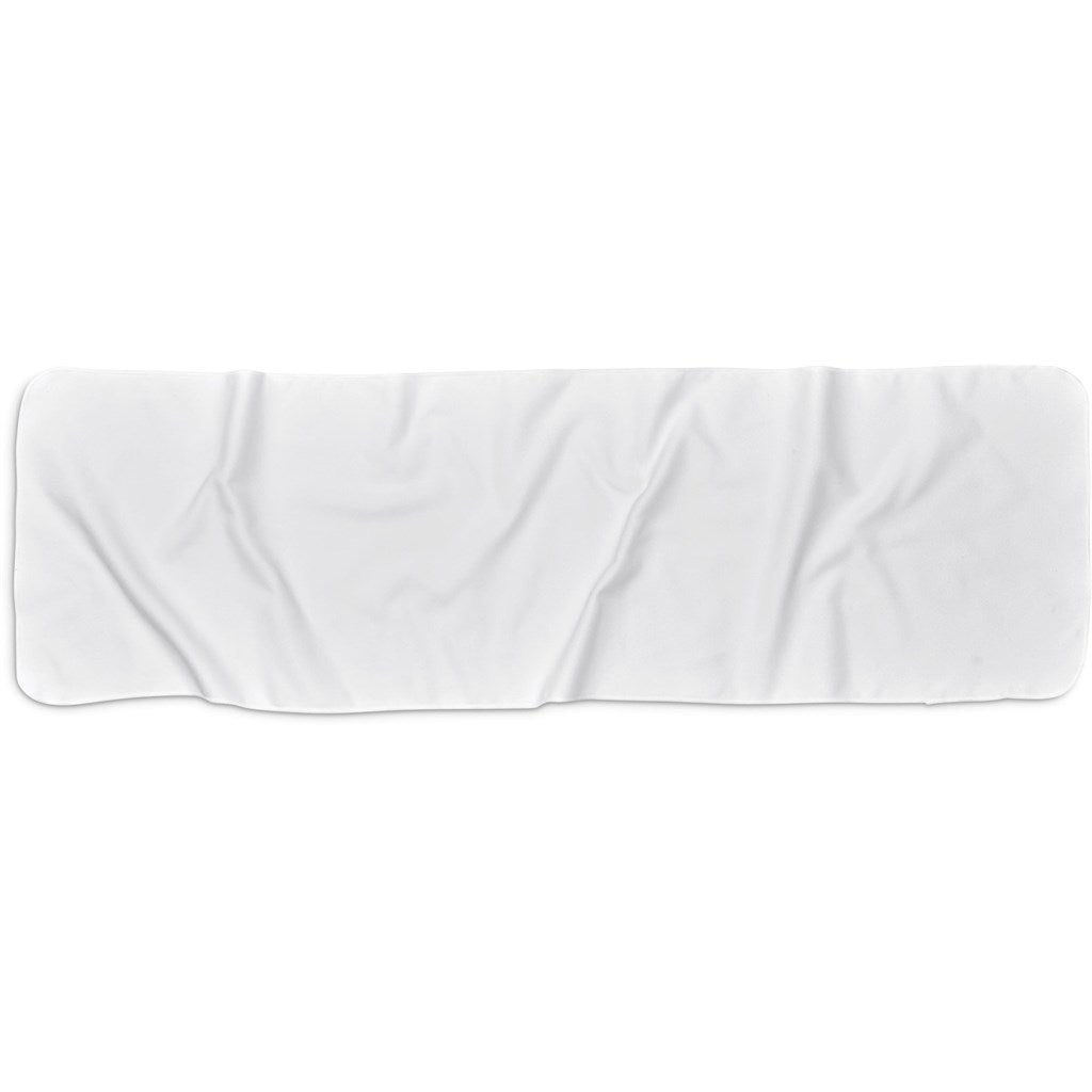 Amostra de pré-produção da toalha desportiva Hoppla Relay - Marca dupla face