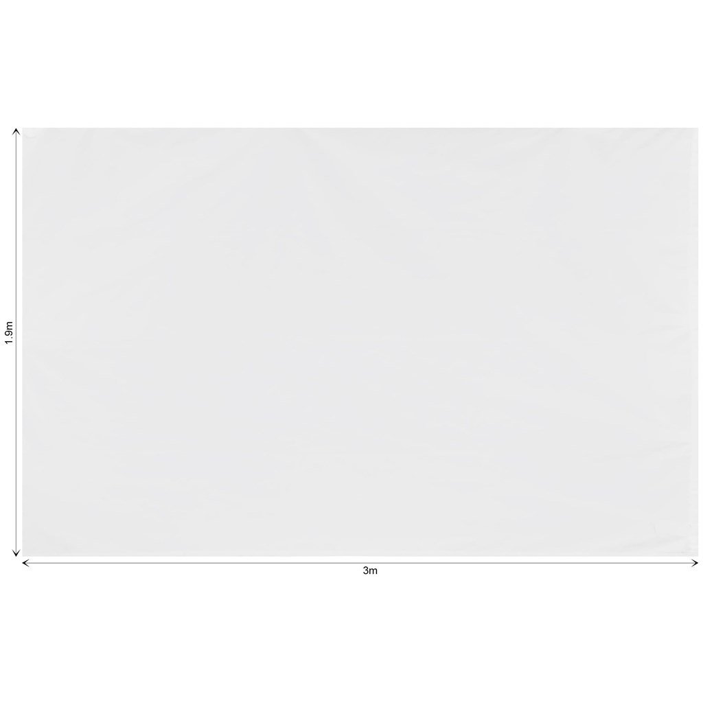 Gazebo sublimado Ovation 4,5 m x 3 m - Lado curto, parede inteira (exceto ferragens)