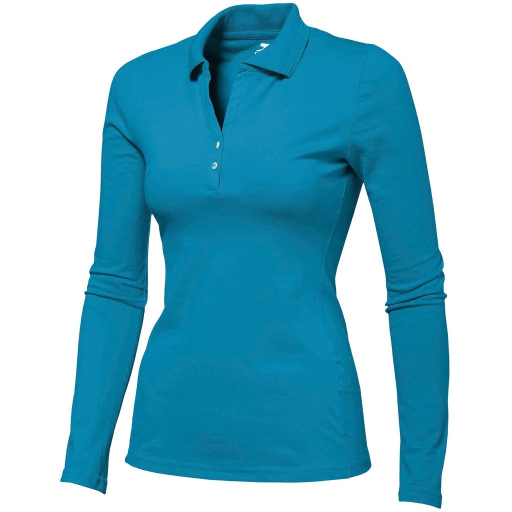 Polo de golf Zenith à manches longues pour femme - Aqua
