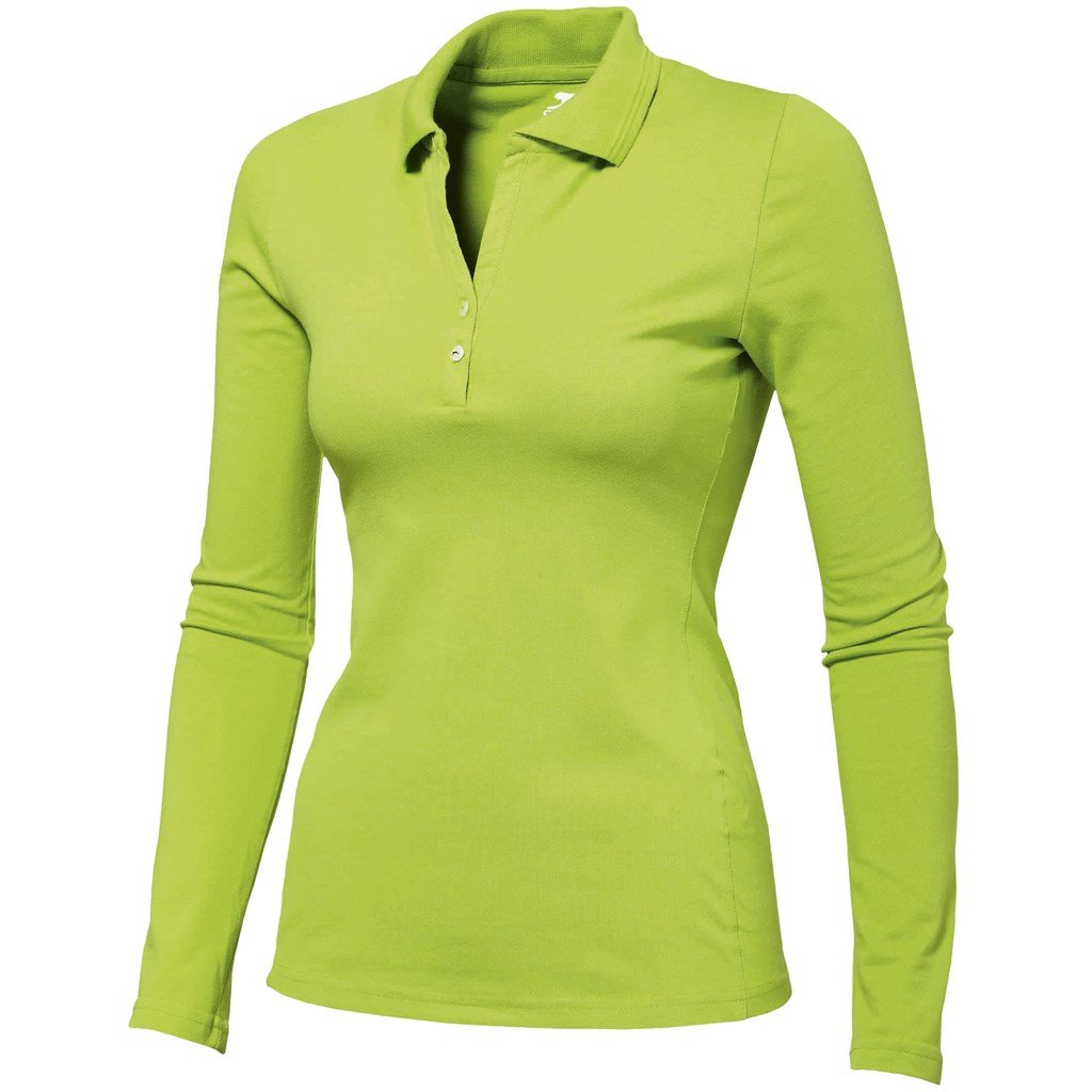 Polo de golf Zenith à manches longues pour femme - Citron vert