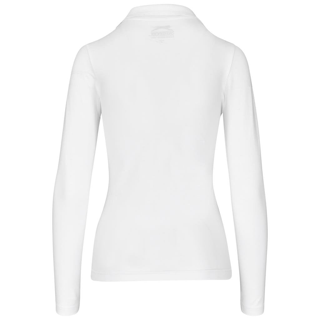Polo de golf Zenith à manches longues pour femme - Blanc