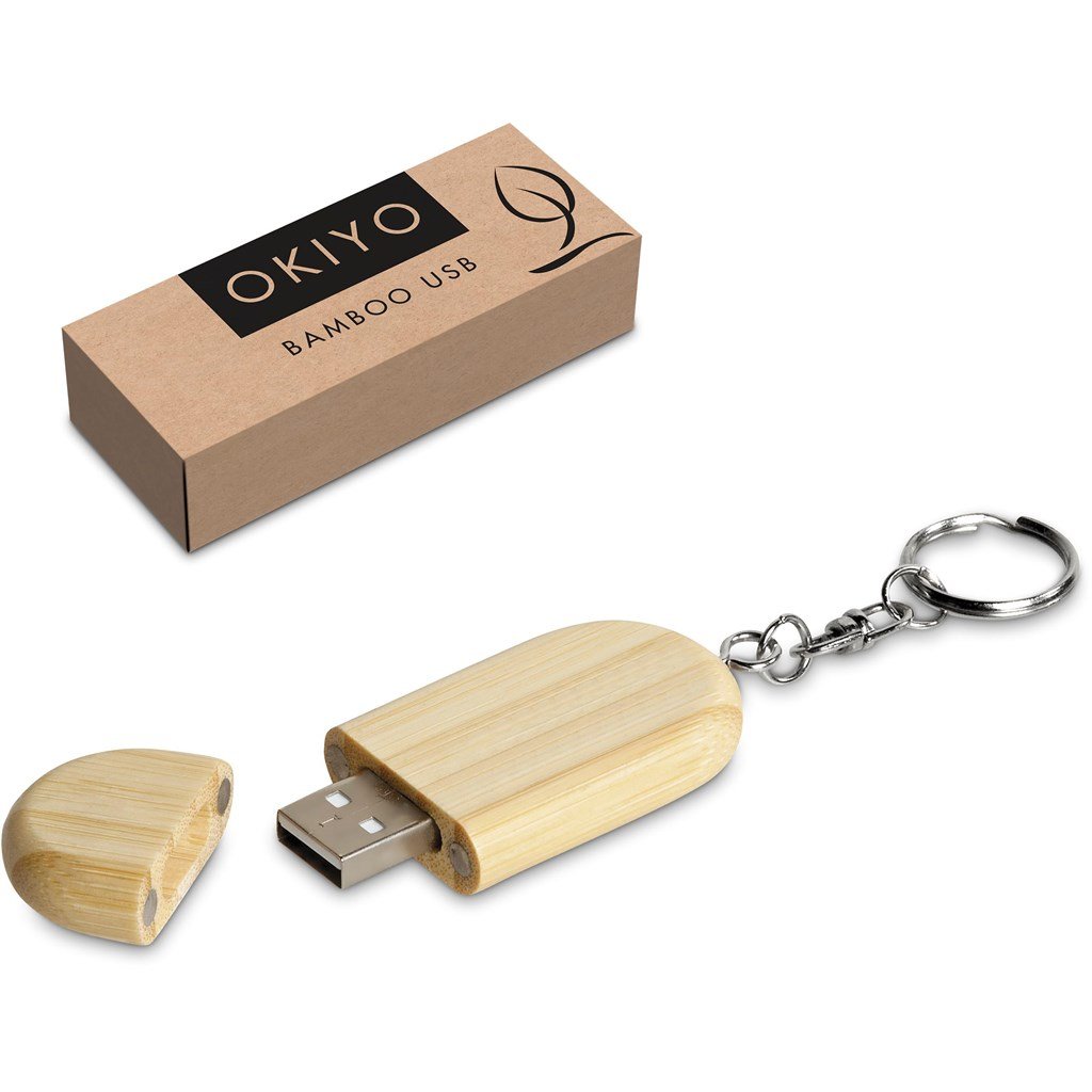 Porta-chaves para pen drive em bambu Okiyo Benkyou - 8 GB