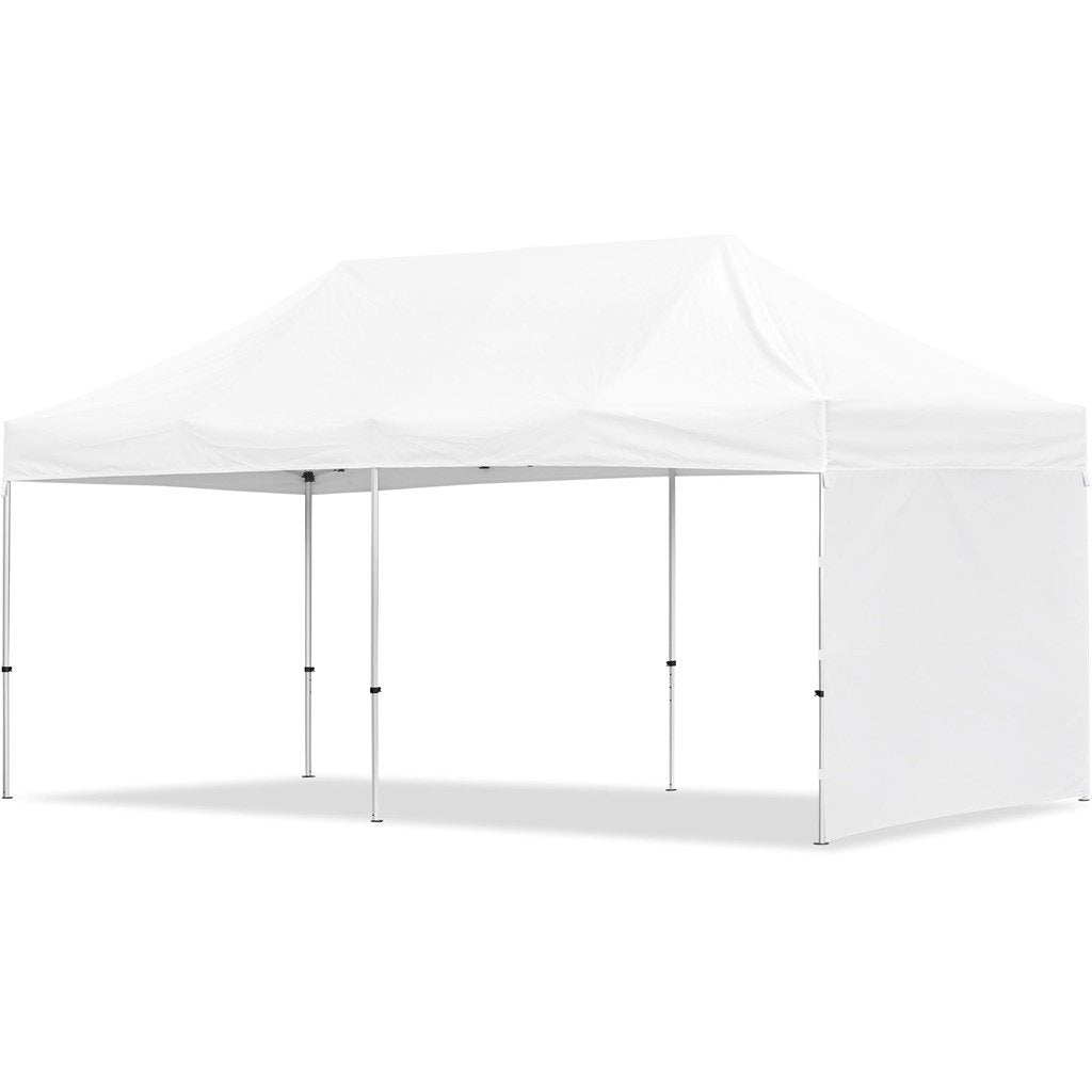 Gazebo en acier revêtu par sublimation 6 m x 3 m - 1 paroi courte pleine