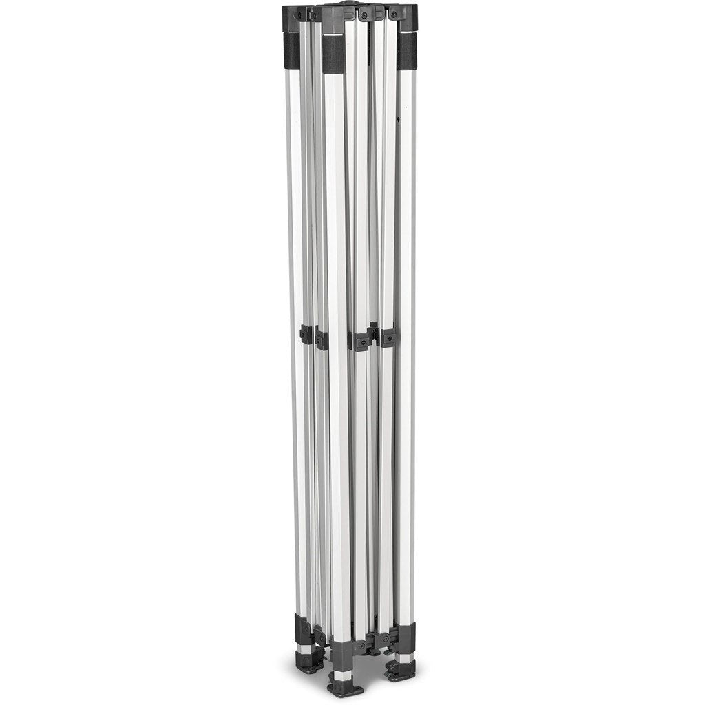 Gazebo en acier revêtu sublimé 3 x 3 m - 2 demi-parois - 1 paroi entière
